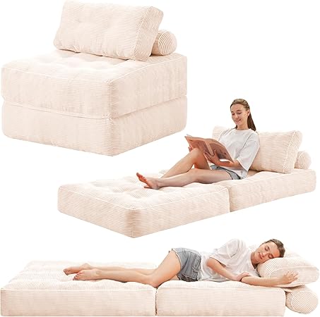 HABUTWAY Convertible Dual-Pillow Foldable Bean Bag