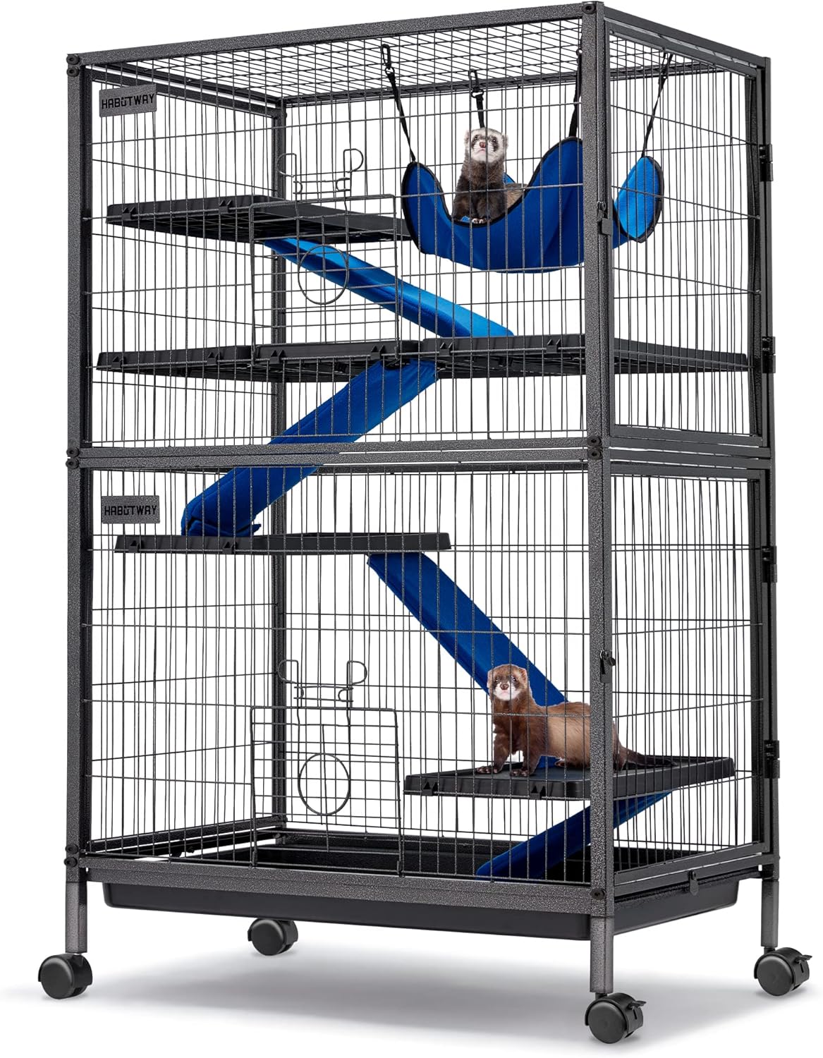 HABUTWAY Rolling Cage with Removable Platform for Chinchillas