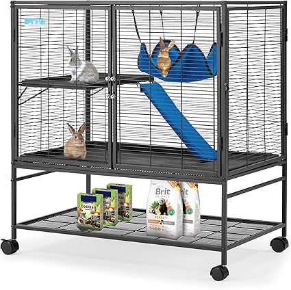 HABUTWAY Rolling Chinchilla Cage with Removable Platform